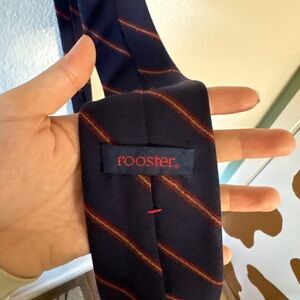 Rooster Navy Striped Tie